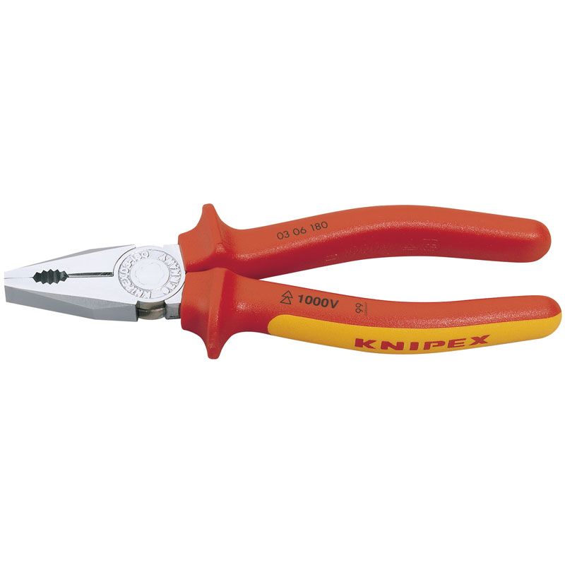 KNIPEX Knipex Knipex 03 06 180 SBE 180mm Fully Insulated Combination Pliers 5010559812042 