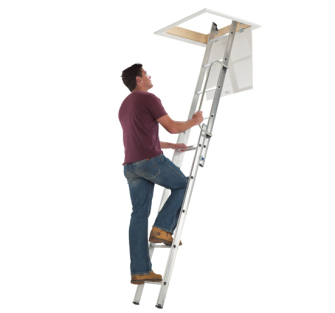 ABRU Aluminium 2 Section Loft Ladder with Handrail 38002