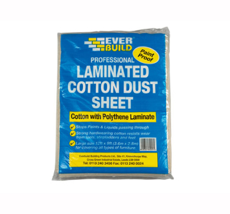 Everbuild Laminated Cotton Dust Sheet 12 x 9ft - Lamdust Sheet Du