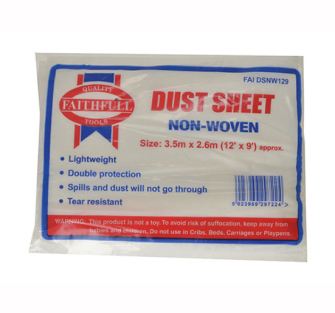 Faithfull Dust Sheet Non Woven 12ft x 8ft - Sheet Dust