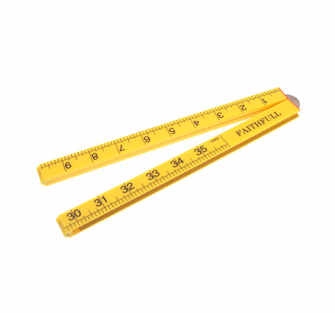 Faithfull Folding Rule Yellow ABS Plastic 1 Metre / 39in - 1 Metr
