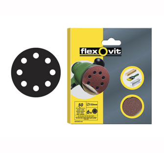 Flexovit Hook & Loop Sanding Discs 115mm - 6 x Assorted
