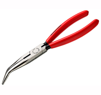 Knipex Bent Snipe Nose Pliers - PVC Grips 200mm