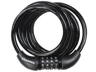 MasterLock Black Self Coiling Combi Cable 1.8m x 8mm