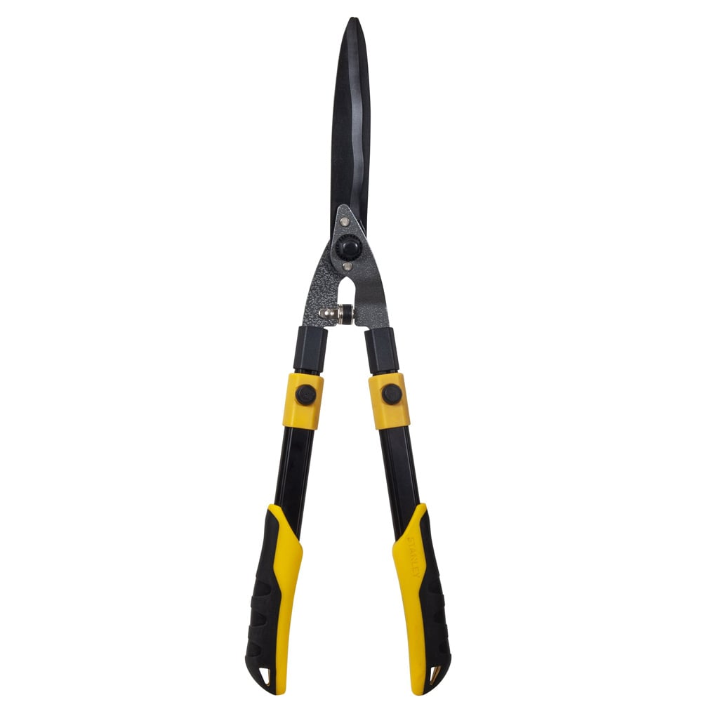 STANLEY 27 32 68 81cm Telescopic Wavy Hedge Shears Black Yellow